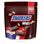 شکلات مینی بادام زمینی بسته ای اسنیکرز 12 عددی (snickers) 180 گرمی