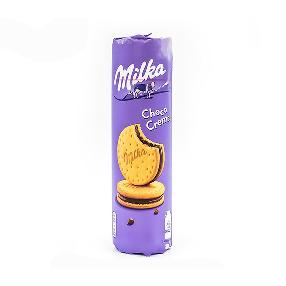 milka-choco-cream-1.jpg بیسکویت کرم دار شکلاتی میلکا شوکو کرم وزن ۲۶۰ گرم - Image 1