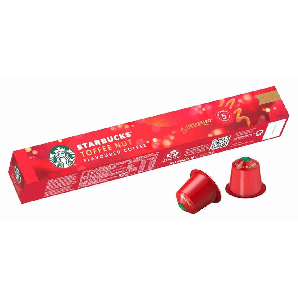 starbucks-capsule-toffee-nut-1.jpg کپسول قهوه استارباکس بسته ۱۰ عددی 55گرم مدل تافی نات toffee nut - Image 1